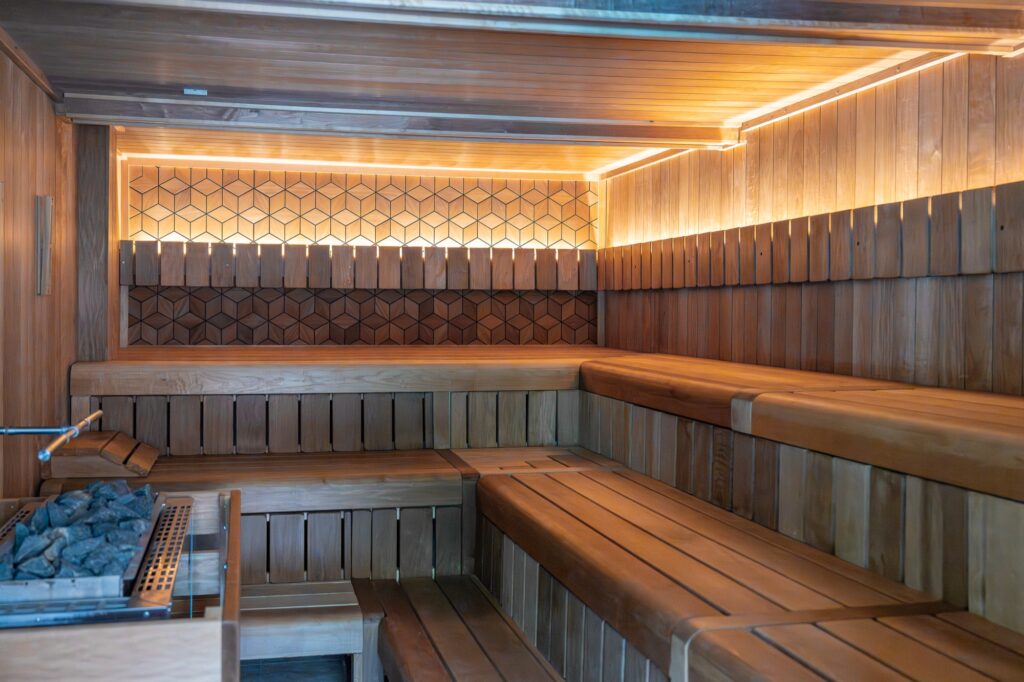 Sauna in het wellnesscentrum, van binnen